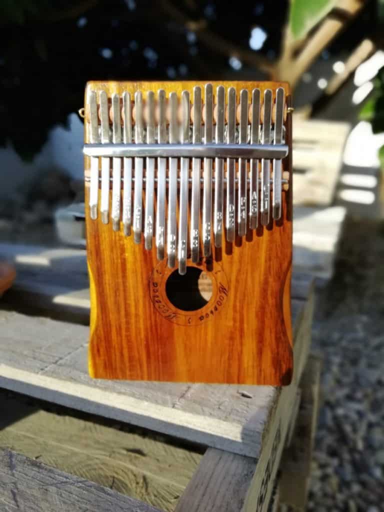 A moozica wooden box Kalimba. This is the first Kalimba I ever bought