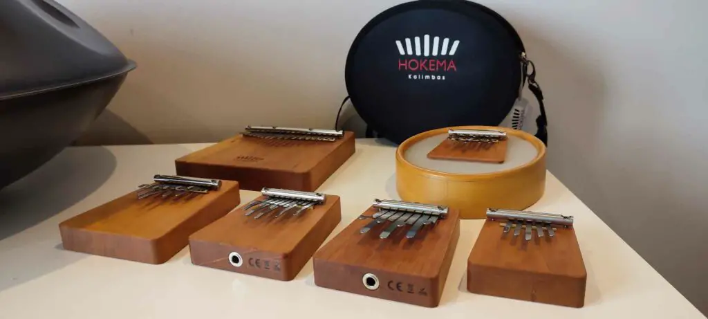 My collection of Hokema Kalimbas including the Sansula, B17, B11, B9 and B7 Electros and the B5